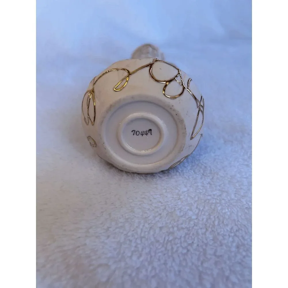 Lefton Ceramic Bud Vase Pastel Pink w/Gold Swirls, Small, Art Deco, Delicate